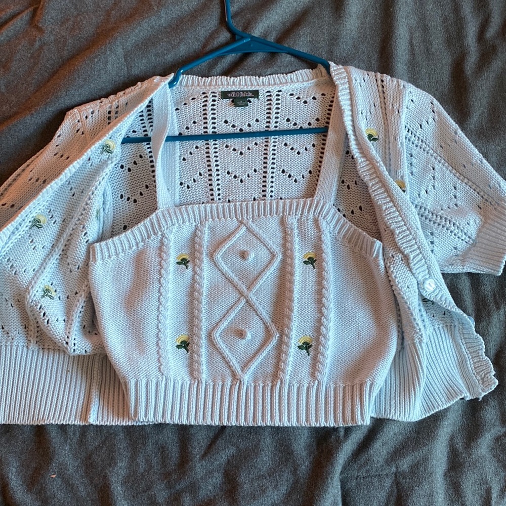 2 piece, crop & cardigan!